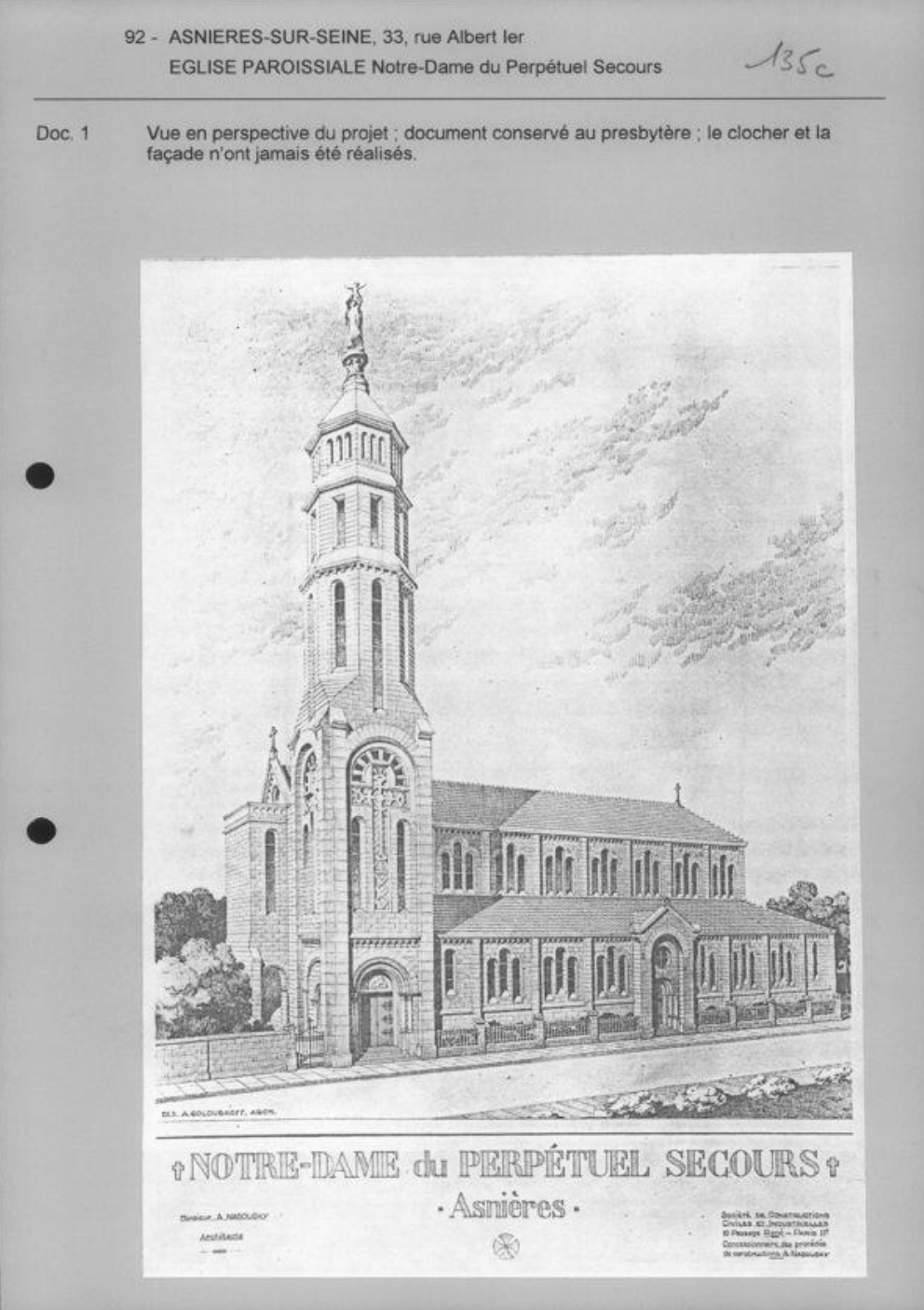 volonté d’un clocher monumental